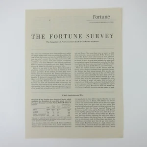 Vintage 1948 Presidential Election FORTUNE Survey Dewey Truman Post Convention - Picture 1 of 12