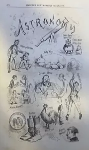 1862 Vintage Magazine Illustration An Artist's Conception of Astronomy - Bild 1 von 1