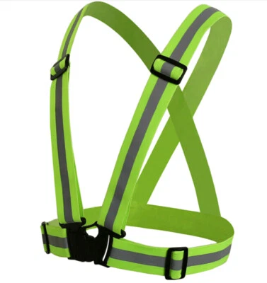 Chaleco Reflectante Alta Visibilidad Equipo Ajustable Verde Chaqueta Seguridad Foto 1 de 4