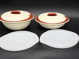 TUPPERWARE Thermo Oval Heizen & Servieren Mikrowellengeeignet Servierschüsseln Einlagen Deckel - Bild 1 von 7