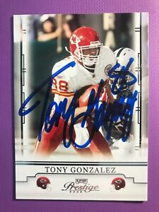 SIGNED TONY GONZALEZ 2008 DONRUSS PLAYOFF FOOTBALL CARD - CHIEFS - HOF