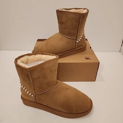 Camel Crown Womens 9 Mid Rise Booties Waterproof Vegan Suede Similar To Uggs NIB - Image 1 of 4