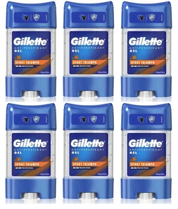 6x Gillette Sport Triumph Anti-perspirant Deodorant Clear Gel Stick 6x70m - Picture 1 of 2