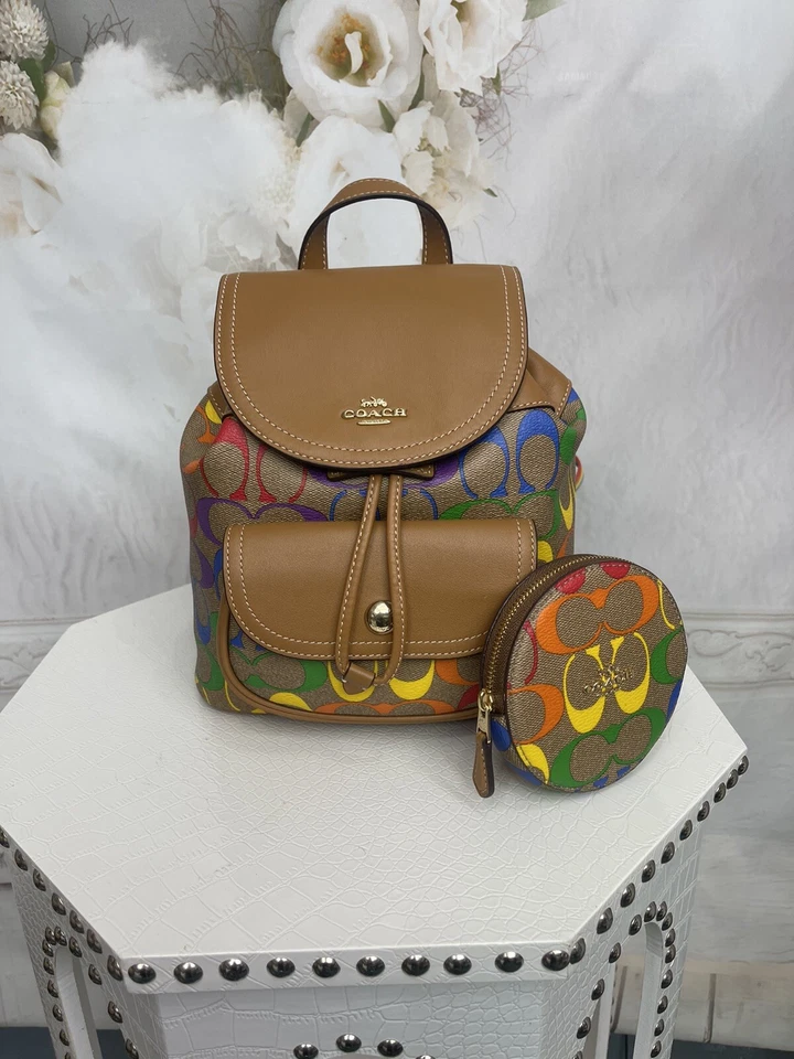 Coach Pennie Rainbow Canvas Crossbody - Multicolored