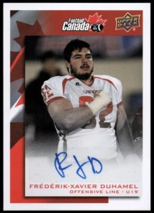 2014 Upper Deck USA Football Team Canada Autografi #C39 Frederik-Xavier Duhamel - Foto 1 di 2