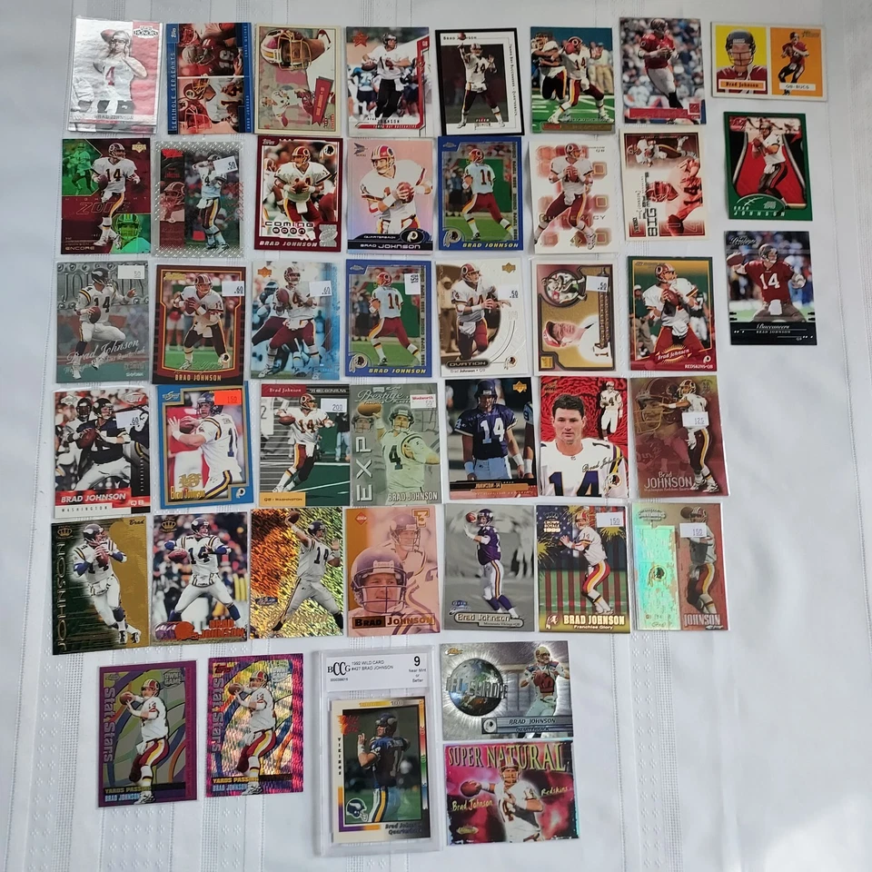 BRAD JOHNSON Rookie Card #427 BCCG 9 Near Mint🏈 44 Cards 1992-2003 RARE LOT 🔥 - Image 1 of 4