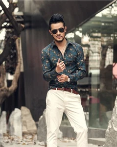 Retro 3D shirt lapel flower shirt - Picture 1 of 9