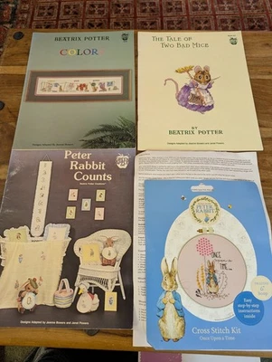 Bundle Beatrix Potter Counted Cross Stitch Patterns, Peter Rabbit Embroidery Kit - Image 1 of 4