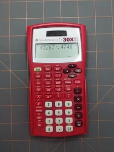 Texas Instruments TI-30XIIS Scientific Calculator Red with Hard Cover - Works - Picture 1 of 3