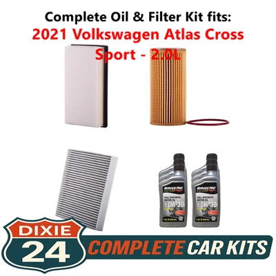 2021 Volkswagen Atlas Cross Sport 2.0L Cabin, Air & Oil Filter Kit (0W-30) - Image 1 of 4