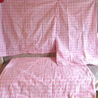 Funda nórdica y fundas de almohada Pottery Barn Kid rosa cuadros talla doble algodón Foto 1 de 4