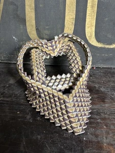Prison Hand Made Art Camel Pack Picture Frame Heart RARE Folk Country Love - Picture 1 of 8
