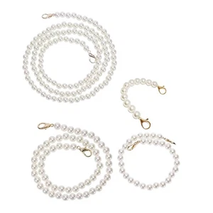 4 Pcs Woman Miss Chain Strap Pearl for Purse Women Bag Tote Accessory - Imagen 1 de 12