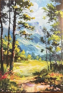 Forest Trail Path Mountains Summer Postcard Ephemera #5809 Tag Card - Picture 1 of 2