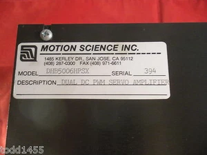 Motion Science DHB5006HPSX Dual DC PWM Servo Drive Motor Amplifier Serial 394 - Picture 1 of 3