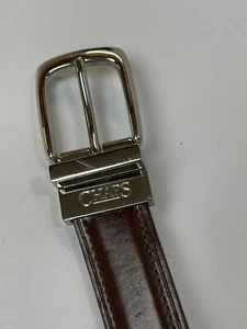 Chaps Reversible Leather Belt Boys Large30-32 Brown/Black Silver Buckle - Picture 1 of 7
