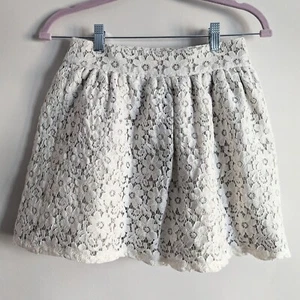 Brooks Brothers Red Fleece Line Girls Ivory Lace Metallic Skirt Size 12 VGUC - Picture 1 of 11