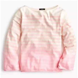 J. Rundhalsausschnitt Erdbeere Champagner Streifen Ombre Pullover U-Boot-Ausschnitt Weite Ärmel - Bild 1 von 5