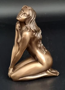 Veronese Figur Weiblicher Akt Erotische Skulptur Nackter Junger Frau Bronziert - Bild 1 von 6