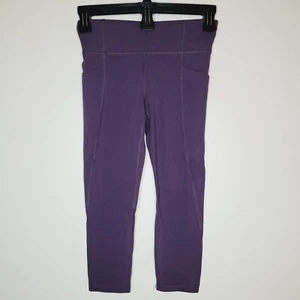 Athleta Stash Leggings Capri Girls Purple Medium High Rise Casual School Easy - Picture 1 of 7