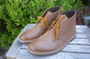 Men's 7 D M Clarks Bushacre Brown Leather Lace Up Chukka Boots 15522 - Picture 1 of 12