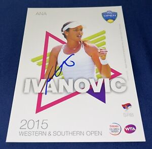 ANA IVANOVIC SIGNED 5X7 CARD WESTERN & SOUTHERN OPEN WTA TENNIS AUTOGRAPH PHOTO