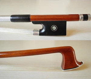 Professional Pernambuco violin bow 4/4 abalone inlay Silver mounted fiddle arch - Picture 1 of 10