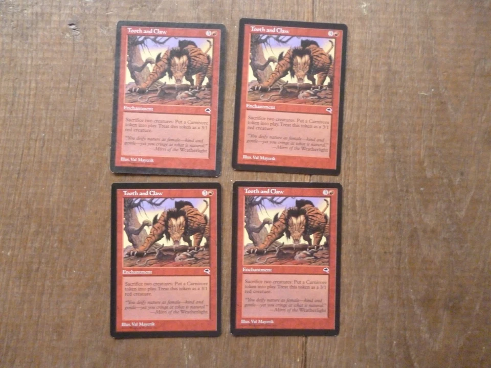MTG 4 x Tooth and Claw rare card Tempest Magic The Gathering Playset - Image 1 of 1