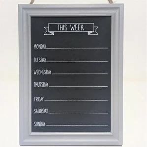 Chalk Board Week Days Meal Menu Planner Events Notes Kitchen Organiser Plaque - Picture 1 of 2