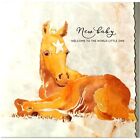 Horse Greeting Card New Baby Foal Theme Blank inside With Envelope Deckled Edge
