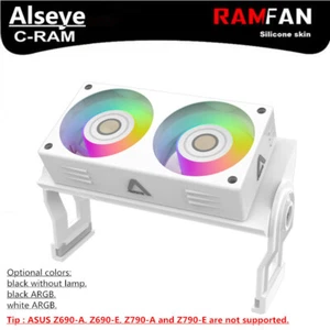 Alseye C-RAM Cooler Cooling Fan Ram Memory Cooler with Dual 60mm PWM 5V ARGB - Afbeelding 1 van 17
