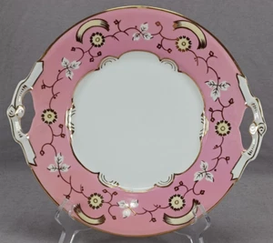 D&C Limoges Hand Painted Yellow Floral Pink & Gold Cake Plate C. 1879-1893 - Picture 1 of 8