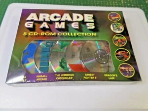 VINTAGE ARCADE GAMES - 5 CD-ROMS - MEGA MAN 3 / STREET FIGHTER II / PINBALL -NEW - Picture 1 of 5