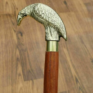 Raven Skull Walking Cane, Crow Skull Walking Stick, Goth Walking Cane - Picture 1 of 6