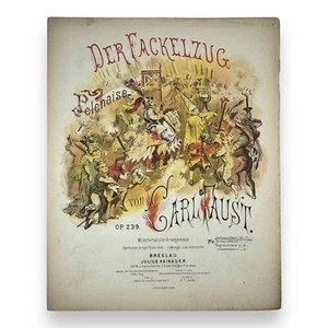 1907 Der Fackelzug Polonaise by Carl Faust Circus Jester March Full-Color Cover - Picture 1 of 3