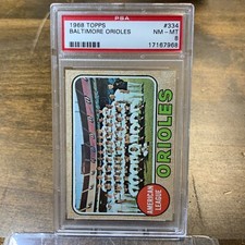 1968 Topps Baltimore Orioles Team #334 ** PSA 8 NM-MT