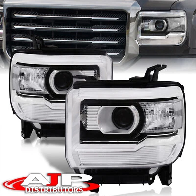Black Clear OE Style Head Lights Lamps For 2014-2019 GMC Sierra 1500 2500 3500 - Imagem 1 de 4