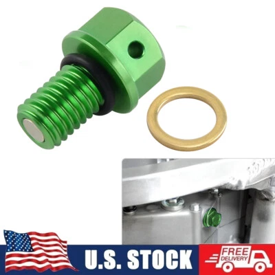 Tapón de perno de drenaje de aceite magnético para Kawasaki KX250F KX450F KX 65 85 100 125 250 500 Foto 1 de 4
