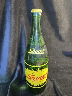 Botella de vidrio publicitario vintage completa de 1 pieza 12 oz con tapa rara pop Foto 1 de 4