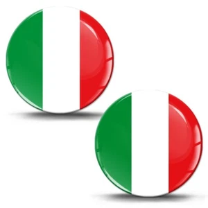 2x Adesivi Silicone 3D Bandiera Italiana Italia 30mm Laptop Motore Moto Casco - Foto 1 di 4