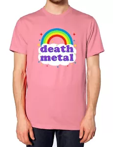 Death Metal Rainbow T Shirt Tee Top Rock Festival Parody Men Women Kids Happy - Picture 1 of 8