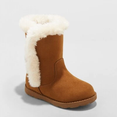 Toddler Girls' Katrina Fleece Fashion Boots - Cat & Jack- Chestnut brown 5 - Image 1 of 4