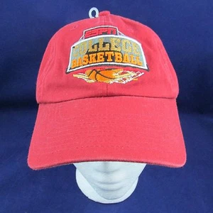 ESPN NCAA College Basketball Mens Red Baseball Hat Cap Adjustable  - Picture 1 of 6