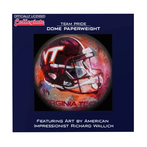 Virginia Tech Hokies Glass Domed Paperweight [NEW] NCAA Desk Office Paper Weight Cover