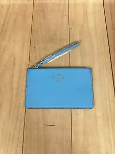 Kate Spade New York Blue Leather Wristlet Wallet Clutch Pouch Sleek Travel Party - Bild 1 von 8