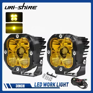 2pcs Laser Car LED Work Light Pods Spot Flood Combo Offroad SUV Driving Fog Lamp - Bild 1 von 11
