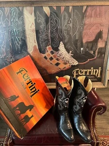 Ferrini men's cowboy boots, print bell gator round toe, outer and inner leather - Picture 1 of 4