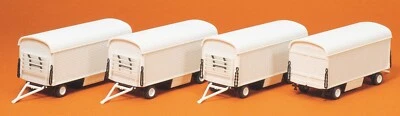 Preiser 20006 Packwagen ohne Beschriftung 4 Stück, Bausatz H0 1:87 Neu + OVP - Bild 1 von 2