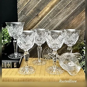 Bohemia Crystal Wine Glasses 24% Lead crystal 8 Oz - Set of 6 * - Picture 1 of 9