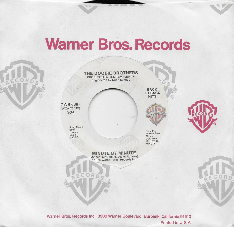 THE DOOBIE BROTHERS  Minute By Minute / Dependin' On You 45 - Image 1 of 1